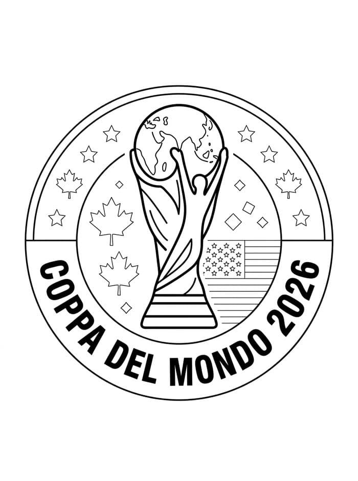 Coppa del Mondo 2026 Omaggio da colorare