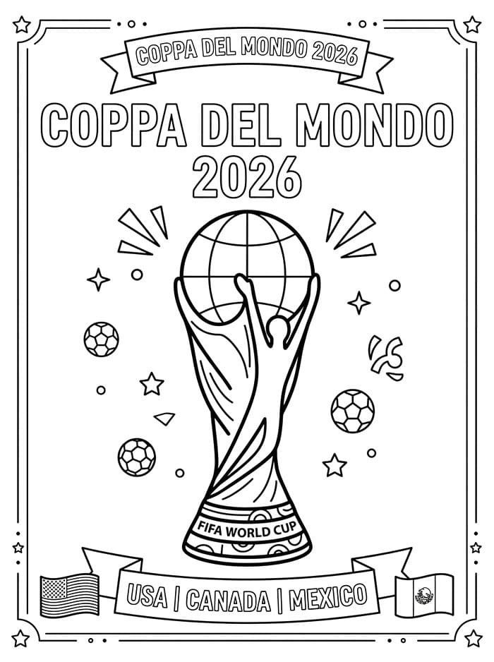Coppa del Mondo 2026 Sport da colorare