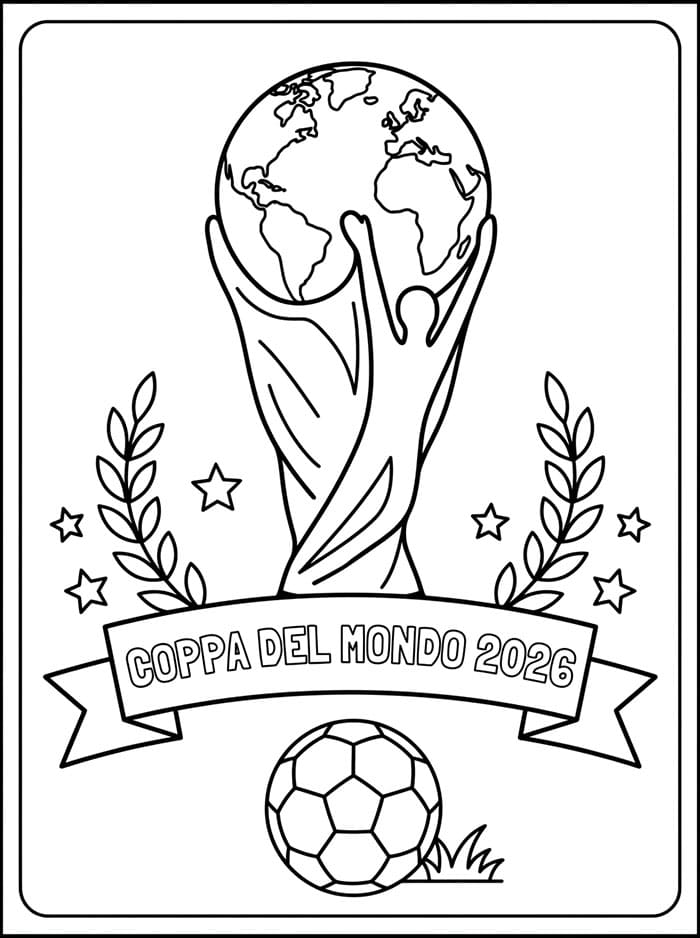 Coppa del Mondo 2026 Stampabile Gratis da colorare