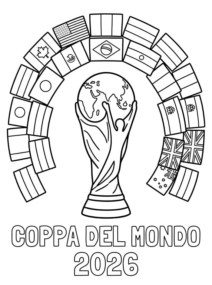 Coppa del Mondo 2026 Stampabile per Piccoli da colorare