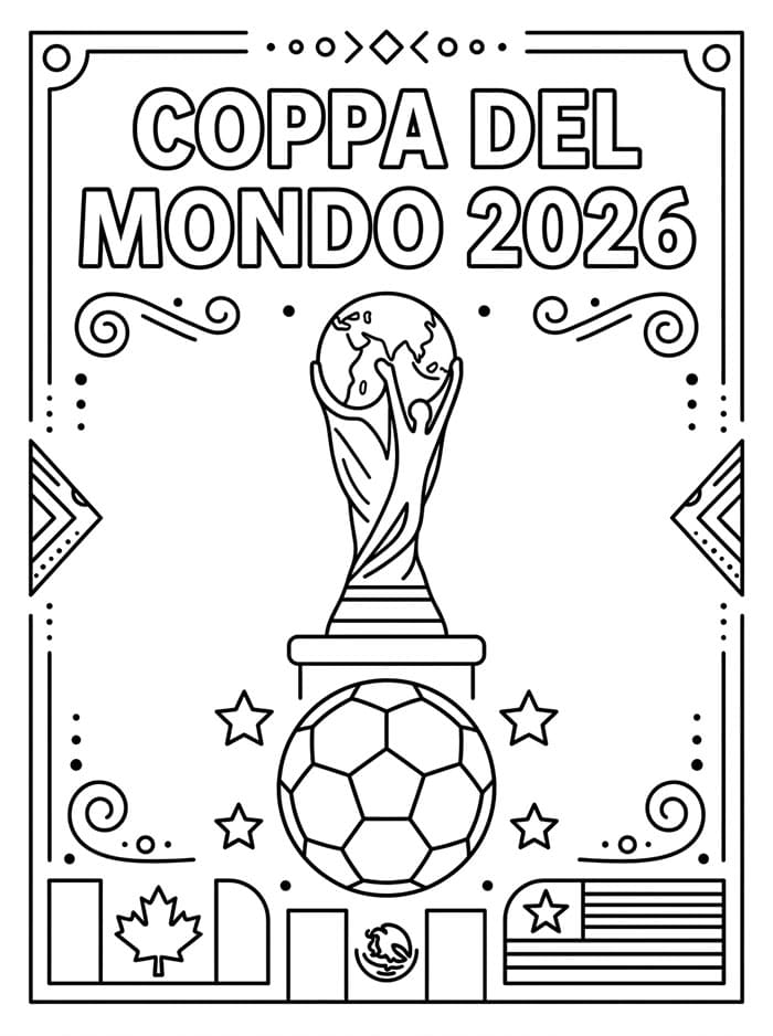 Coppa del Mondo 2026 da Stampare da colorare
