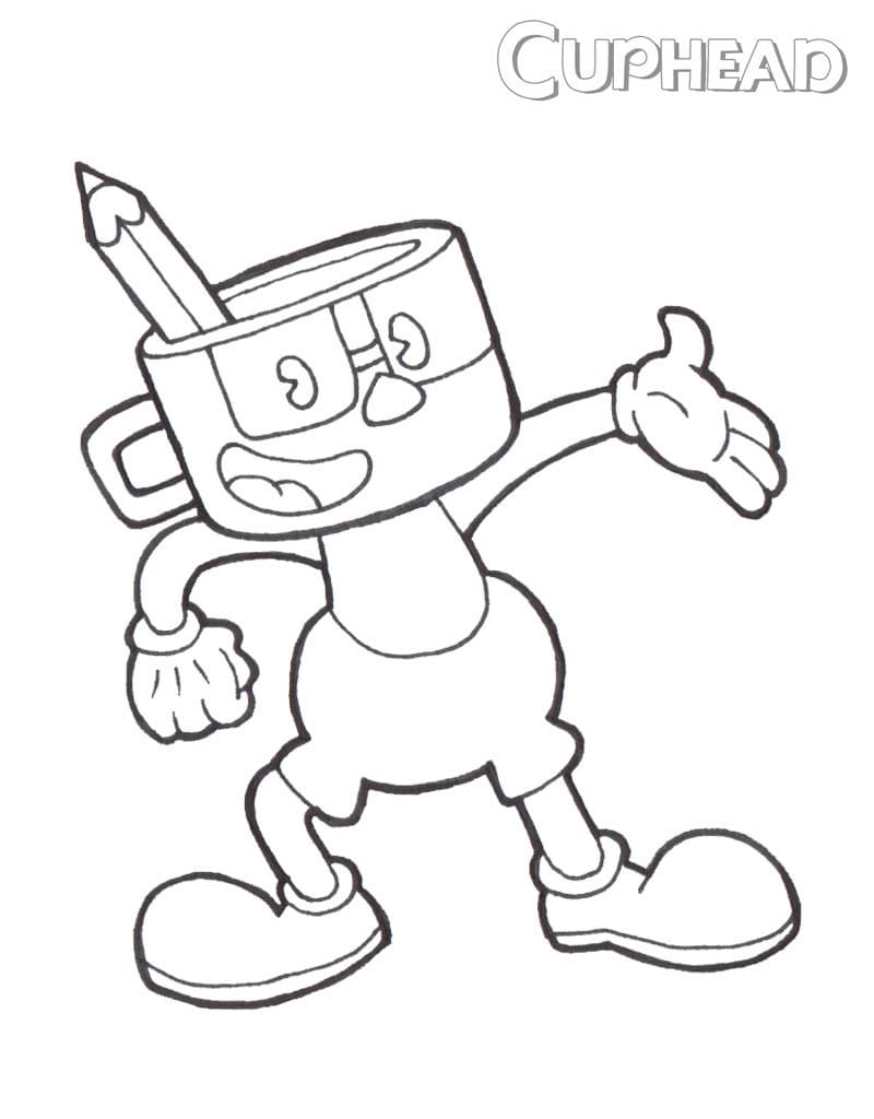 Cuphead Gratis Stampabile da colorare
