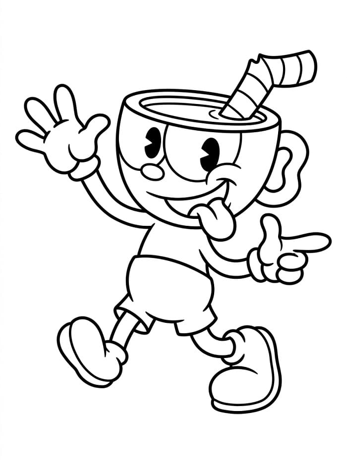 Cuphead Grazioso da colorare