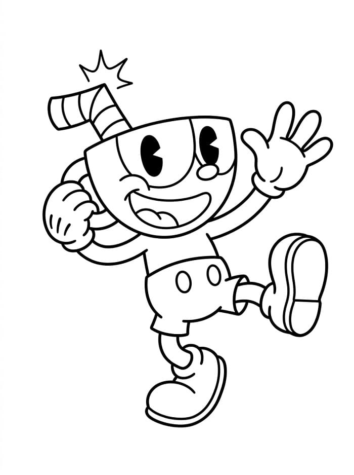 Cuphead Semplice da colorare