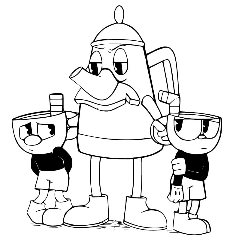 Cuphead Stampabile per Bambini da colorare
