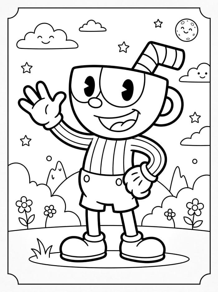Cuphead in Azione da colorare