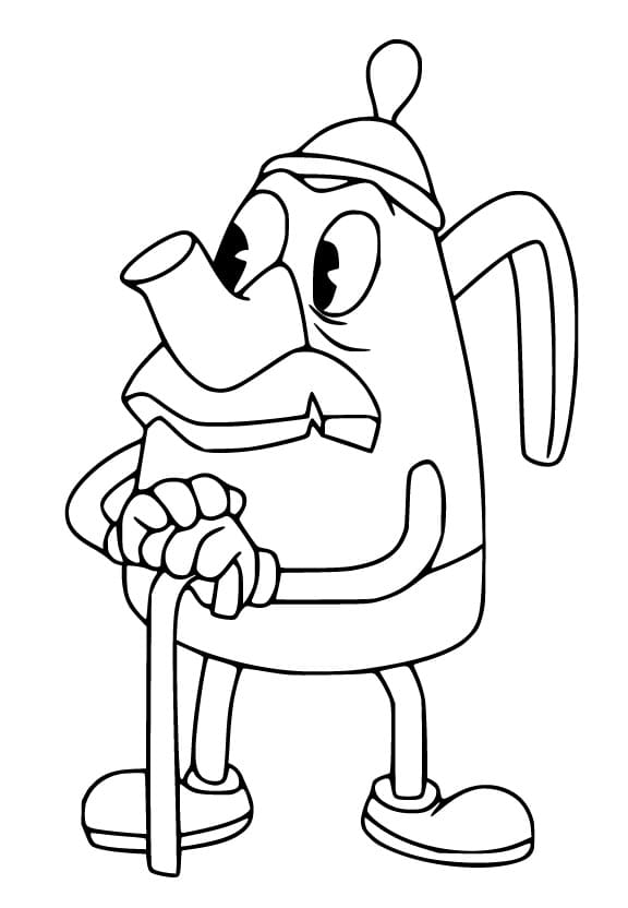 Cuphead per Bimbi di 4 Anni da colorare