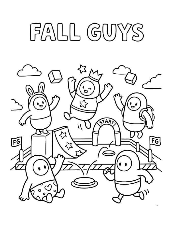 Fall Guys Fantastico da colorare