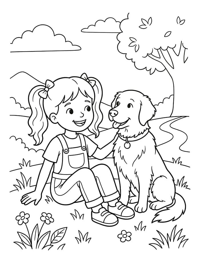 Golden Retriever Carino da colorare