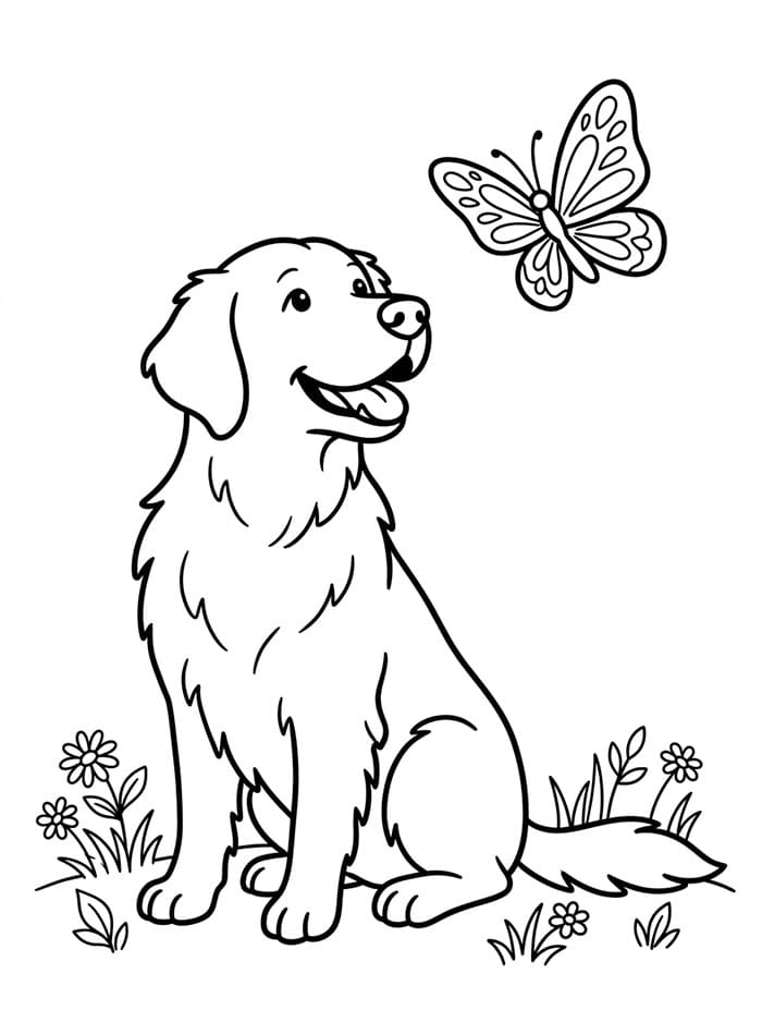 Golden Retriever Fantastico da colorare