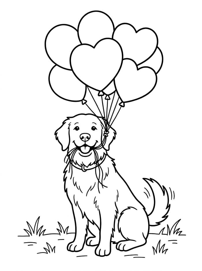 Golden Retriever Felice da colorare