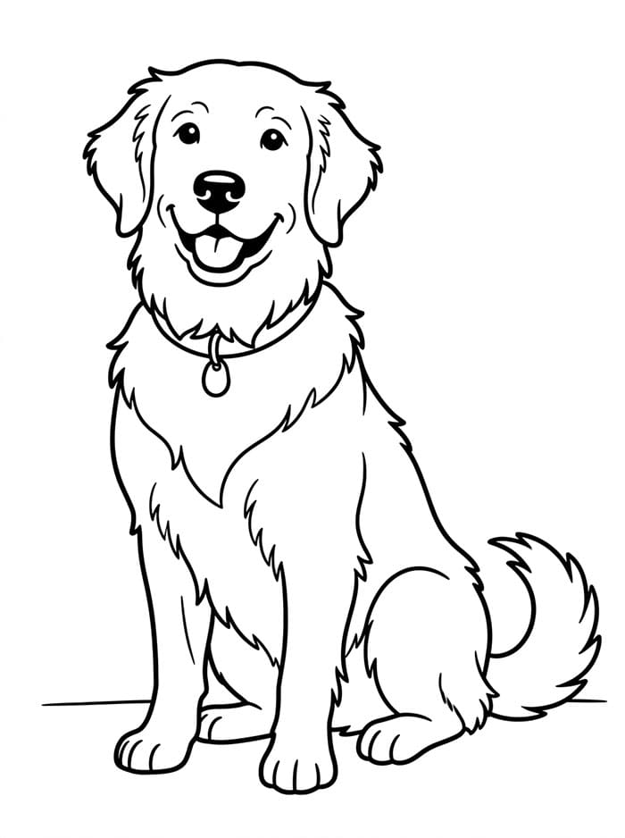 Golden Retriever Gratis per Bambini da colorare