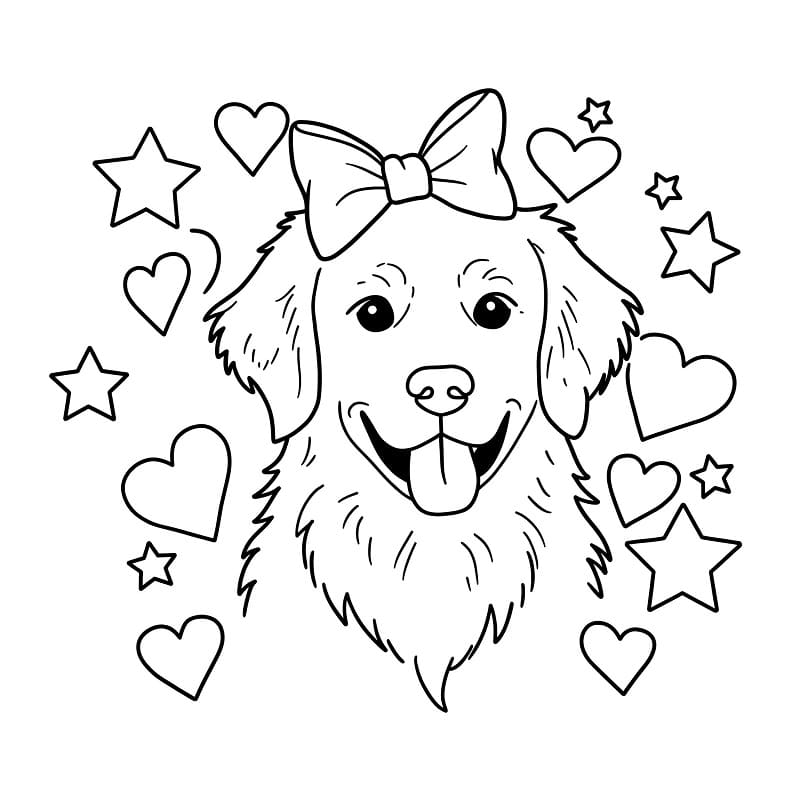 Golden Retriever Immagine Stampabile da colorare