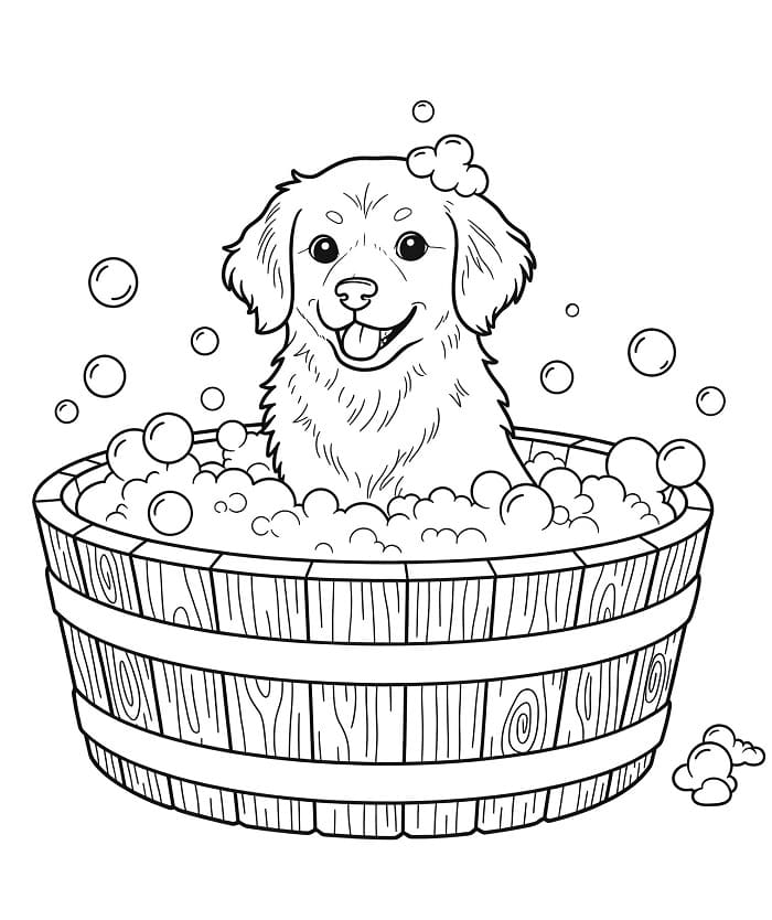 Golden Retriever Stampabile per Bambini da colorare
