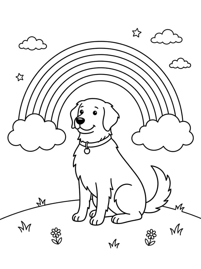 Golden Retriever Stampabile per Piccoli da colorare
