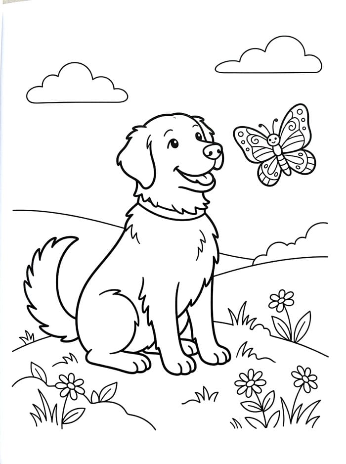 Golden Retriever Straordinario da colorare