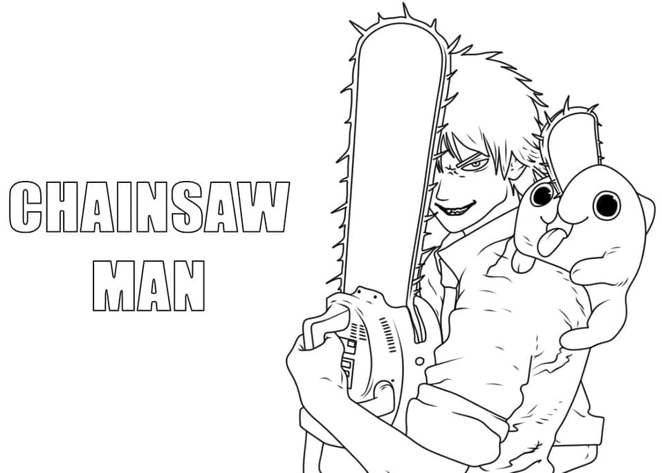 Gratis Chainsaw Man per Bimbi da colorare