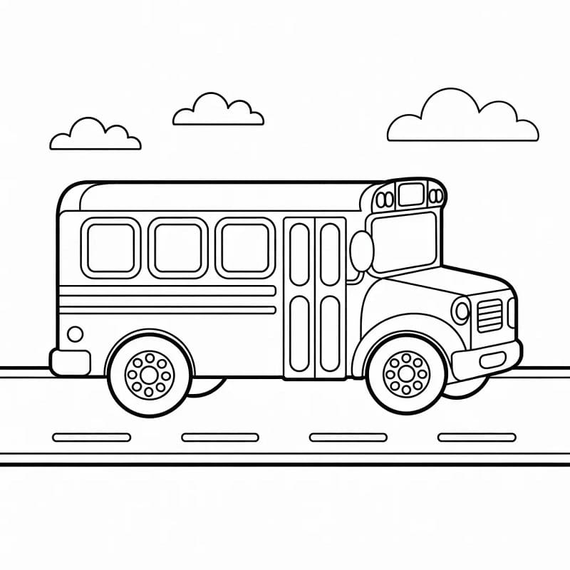 Gratis Scuolabus Stampabile da colorare