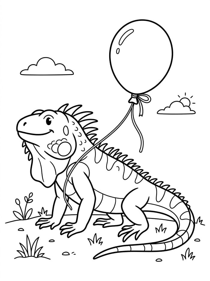 Iguana Animata da colorare
