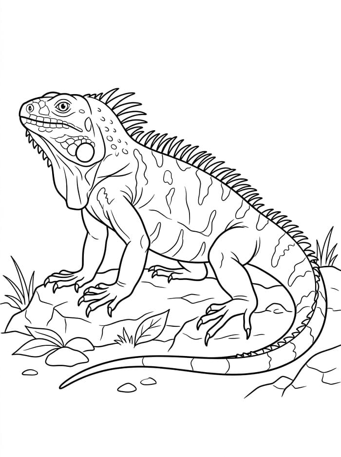 Iguana Base da colorare