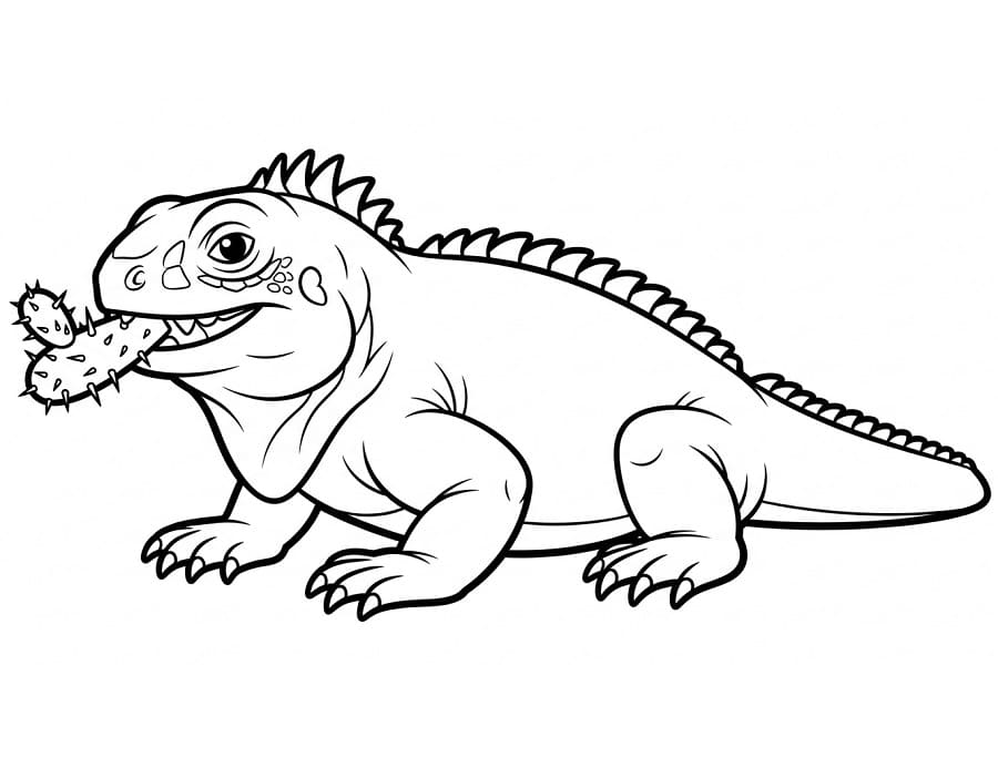 Iguana Carina da colorare