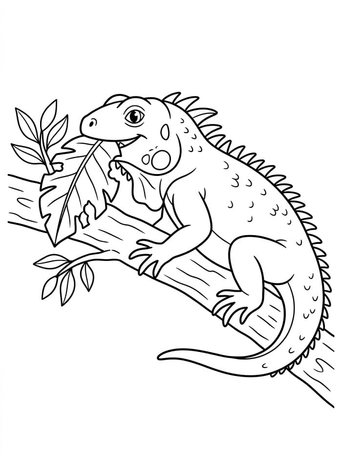Iguana Semplice da colorare