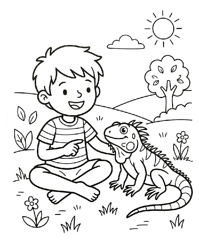 Iguana Stampabile Gratis da colorare