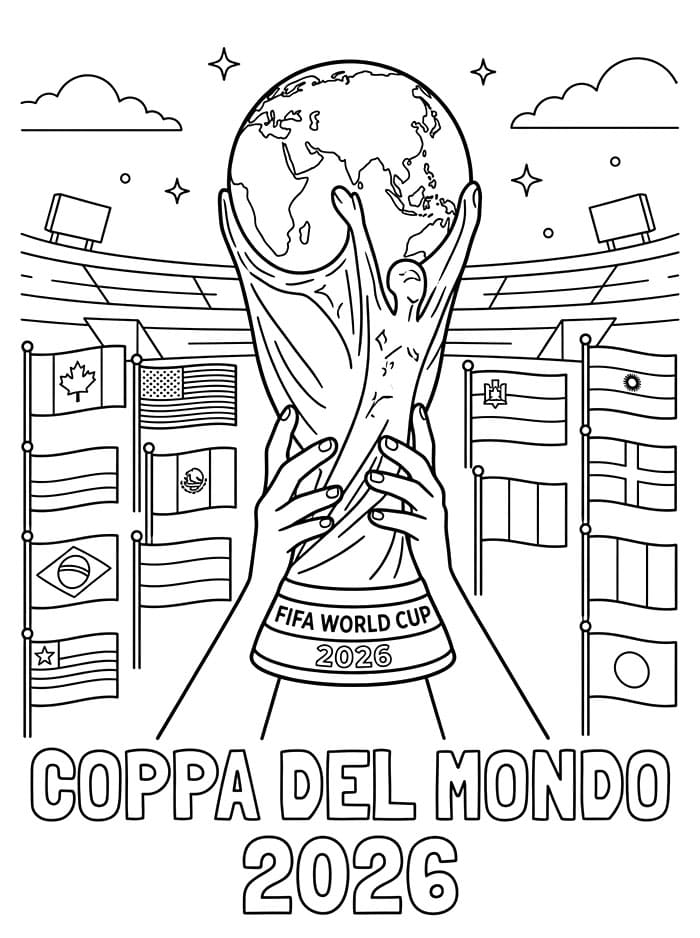 Immagine Coppa del Mondo 2026 da colorare