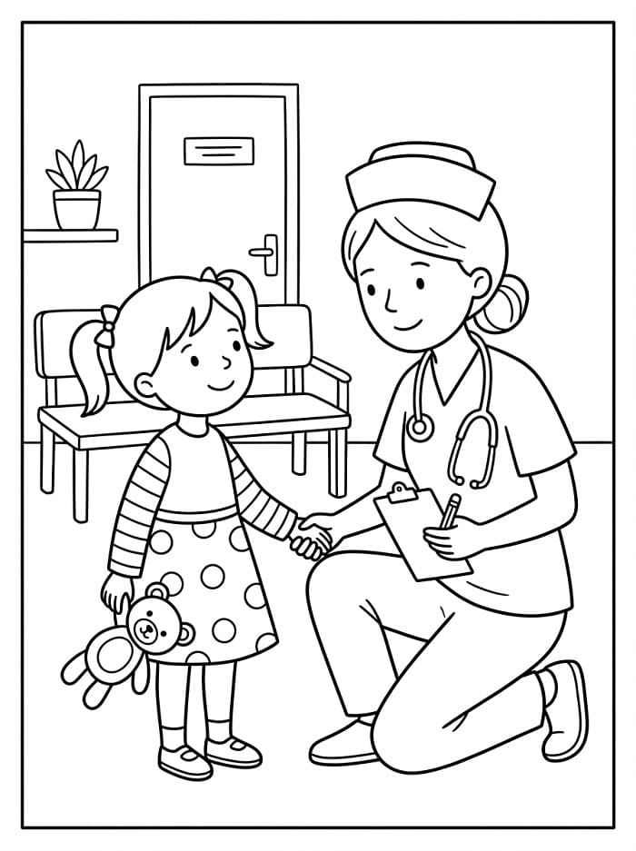 Infermiera Ospedaliera da colorare