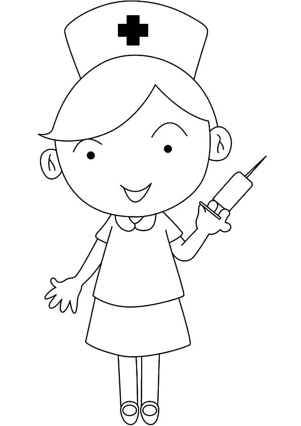 Infermiera per Bimbi di 1 Anno da colorare