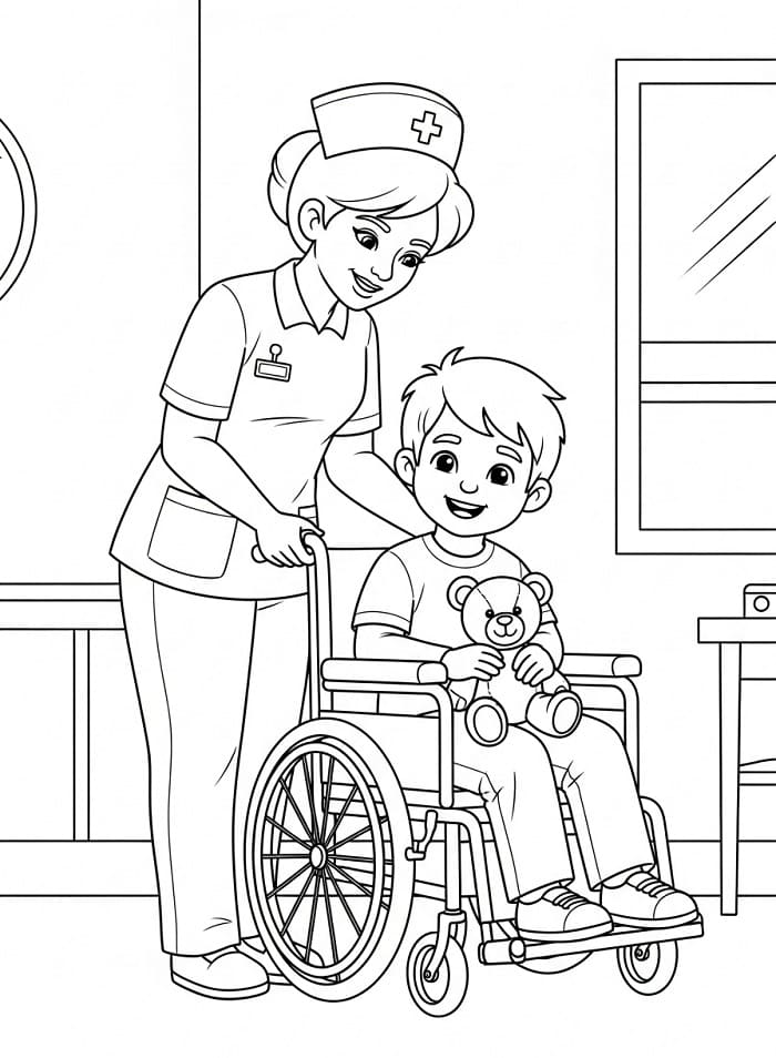 Infermiera per Bimbi da colorare