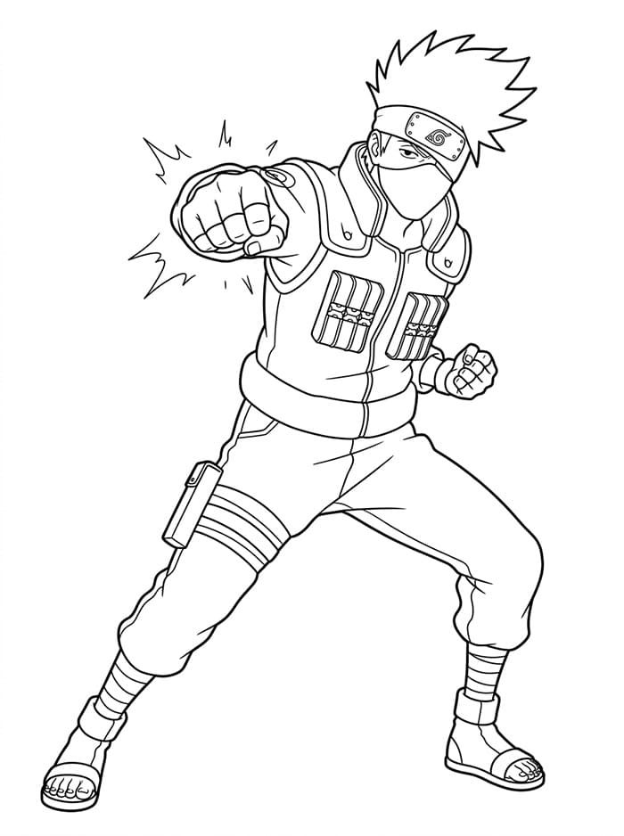 Kakashi Animato da colorare