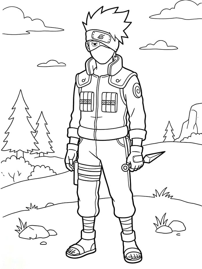 Kakashi Grazioso da colorare
