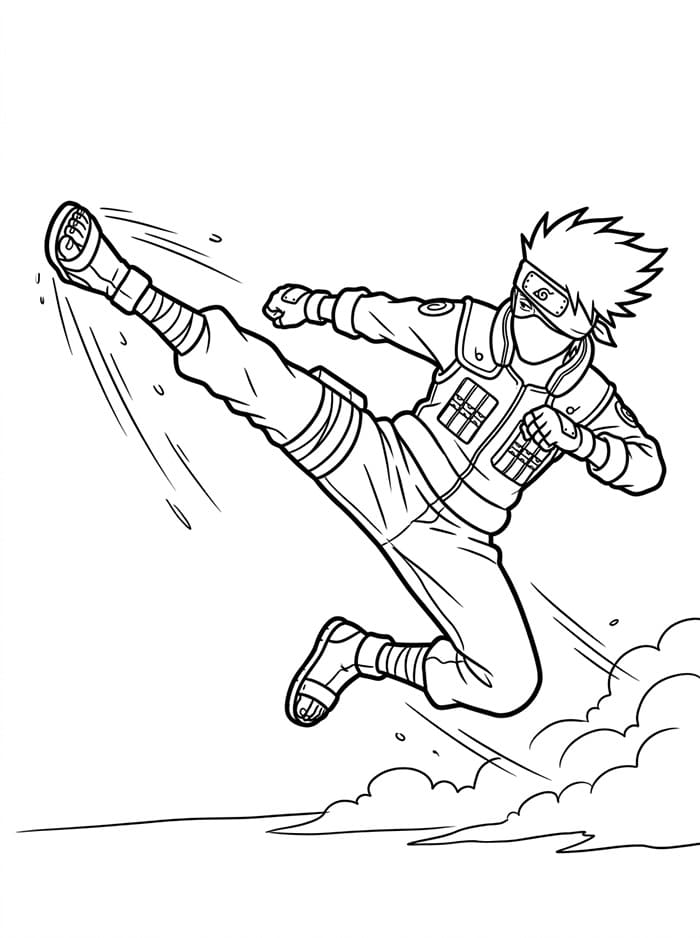 Kakashi in Naruto da colorare