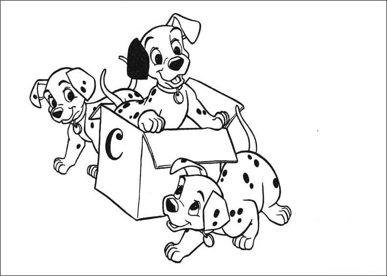 La Carica Dei 101 Stampabile per Bambini da colorare