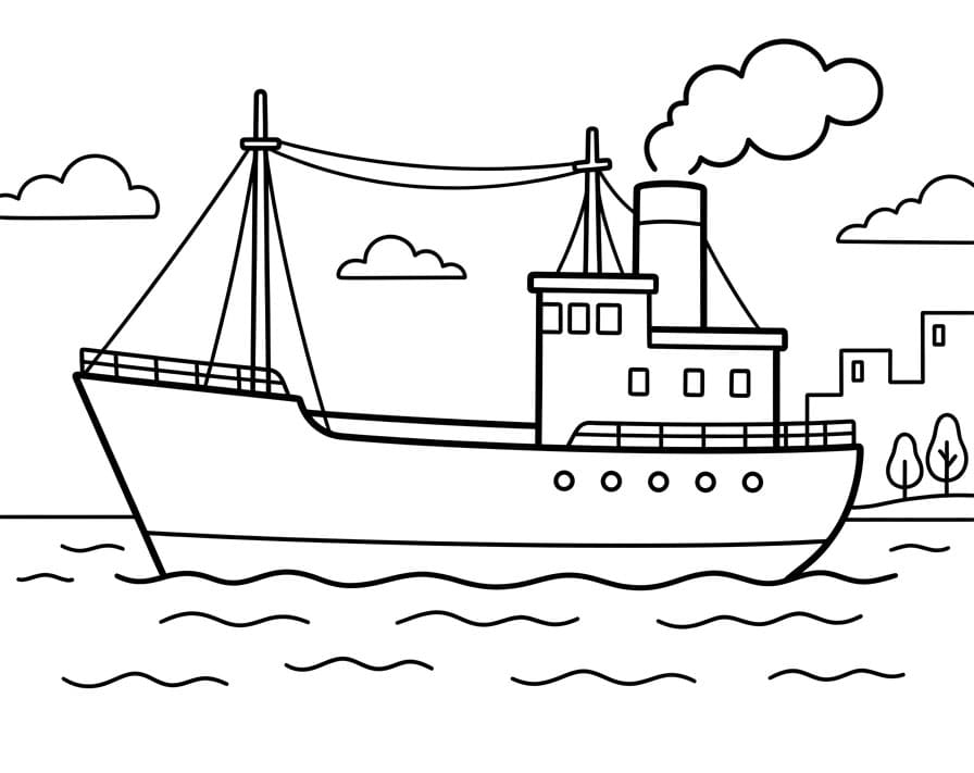 Nave Animata da colorare