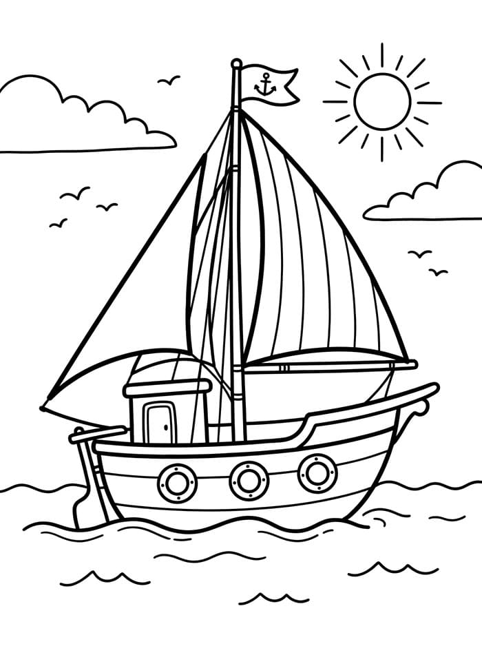 Nave Stampabile da colorare