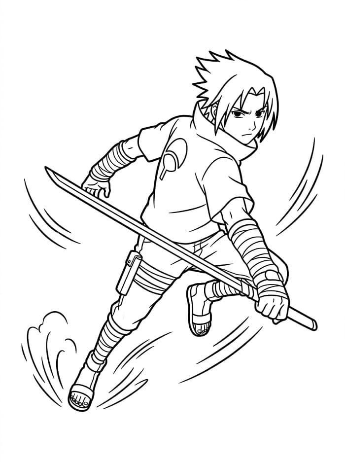 Ninja Sasuke da colorare