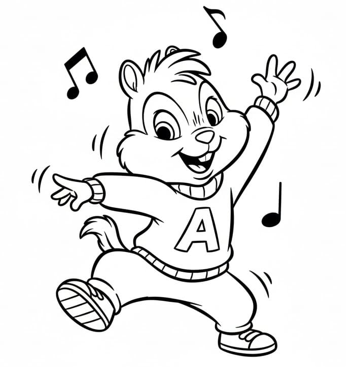 Piccolo Alvin Superstar da colorare
