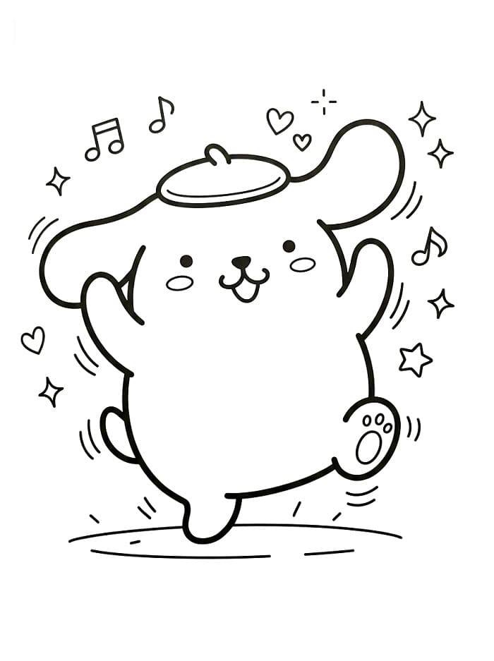 Pompompurin Amichevole da colorare
