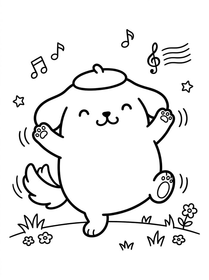 Pompompurin Felice da colorare
