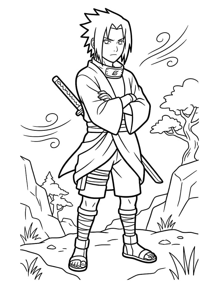 Sasuke Animato da colorare