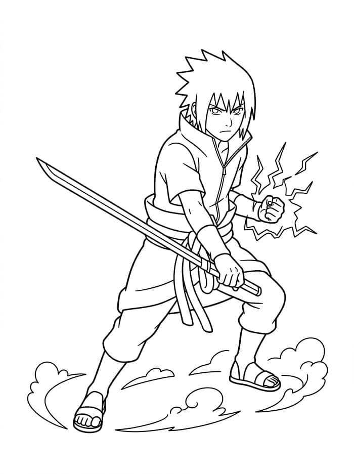 Sasuke Gratis Stampabile da colorare