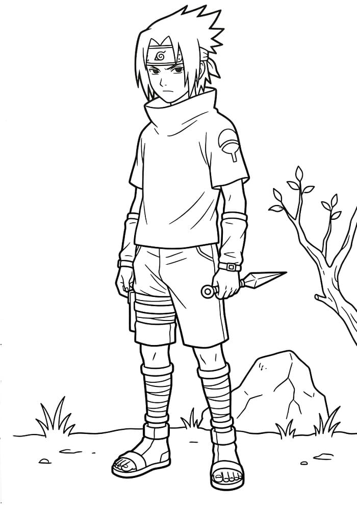 Sasuke Semplice da colorare