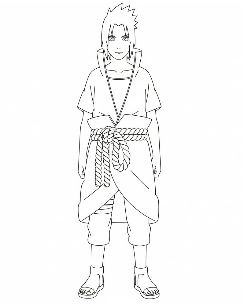 Sasuke in Naruto da colorare