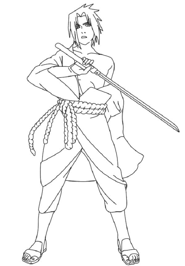 Sasuke per Bimbi di 2 Anni da colorare