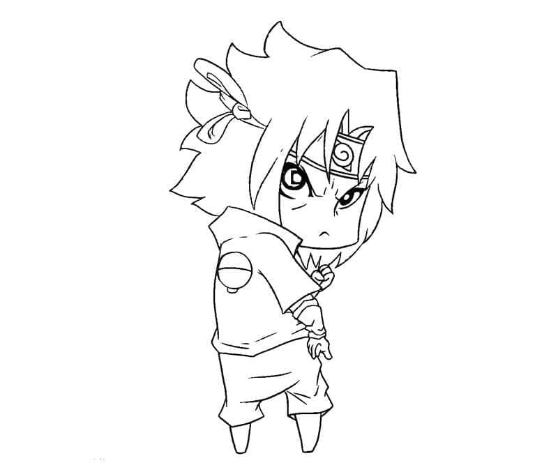 Sasuke per Bimbi di 3 Anni da colorare