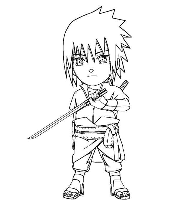 Sasuke per Bimbi di 5 Anni da colorare