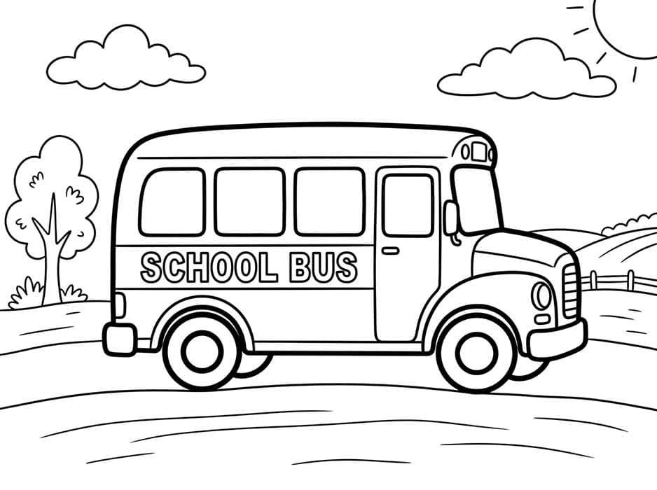 Scuolabus Facile da colorare