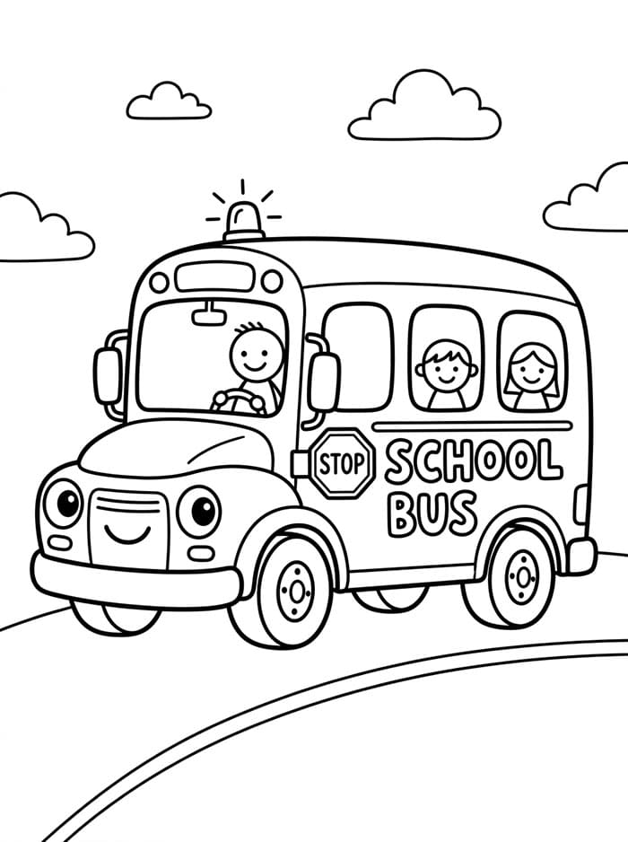 Scuolabus Felice da colorare